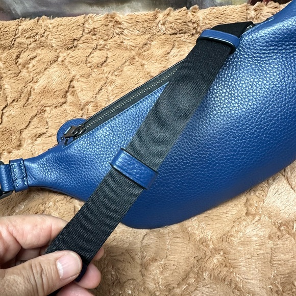 Coach Blue Leather Belt Bag with Sports Motif - Picture 5 of 12